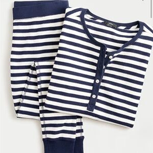 J. Crew Navy and White Striped Women Pajama Set